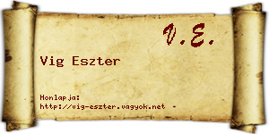 Vig Eszter névjegykártya